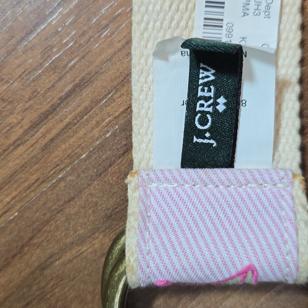 J. Crew Pink Martini Cocktail Embroidered D-Ring Belt - Picture 5 of 10
